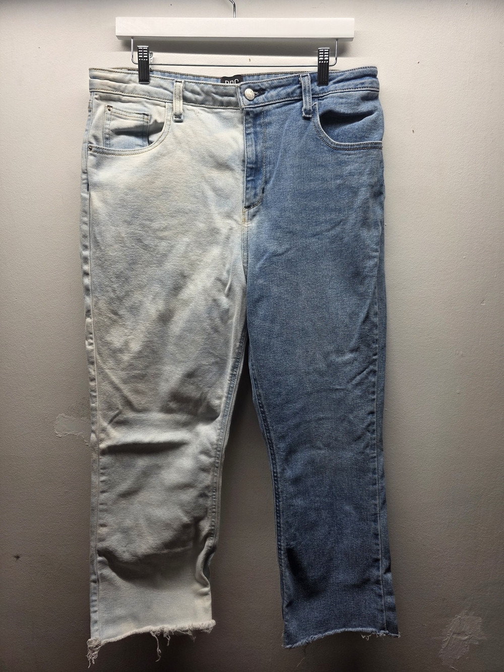BDG Two-Tone Light and Classic Blue Cropped High Rise Jeans